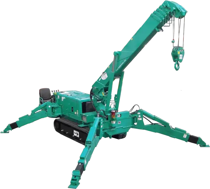 Maeda MC305C spider crane set up on outriggers