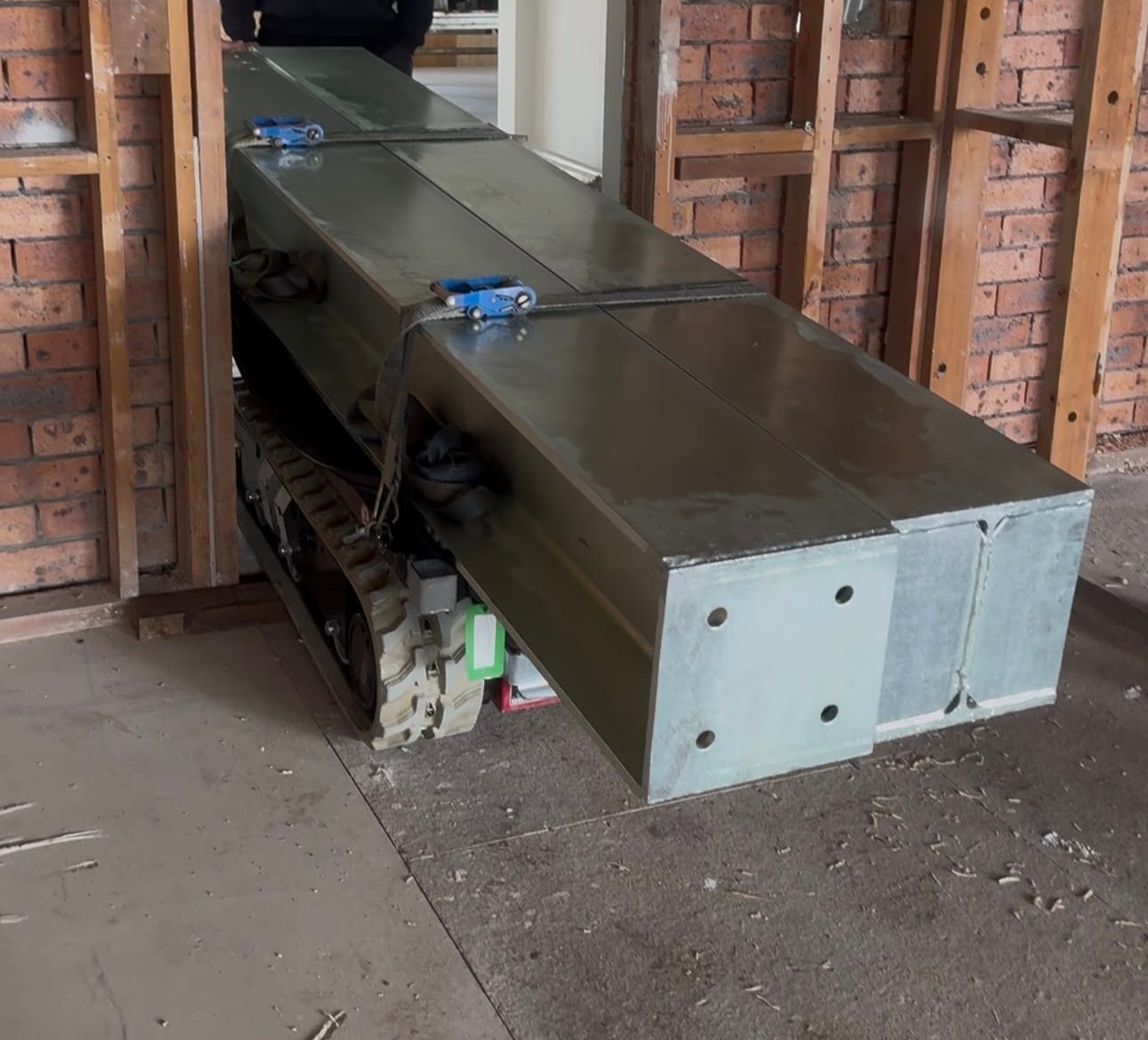 TC1 tracked carrier fitting through a doorway at Salamander Bay